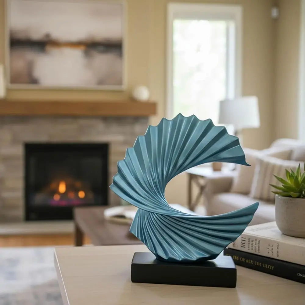 Abstract Ocean Wave Resin Sculpture Art Deco Home Tabletop Decor