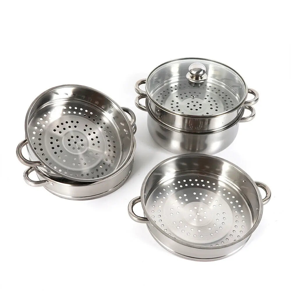Five Tier Stainless Steel Steamer Pot for Healthy Home Cooking