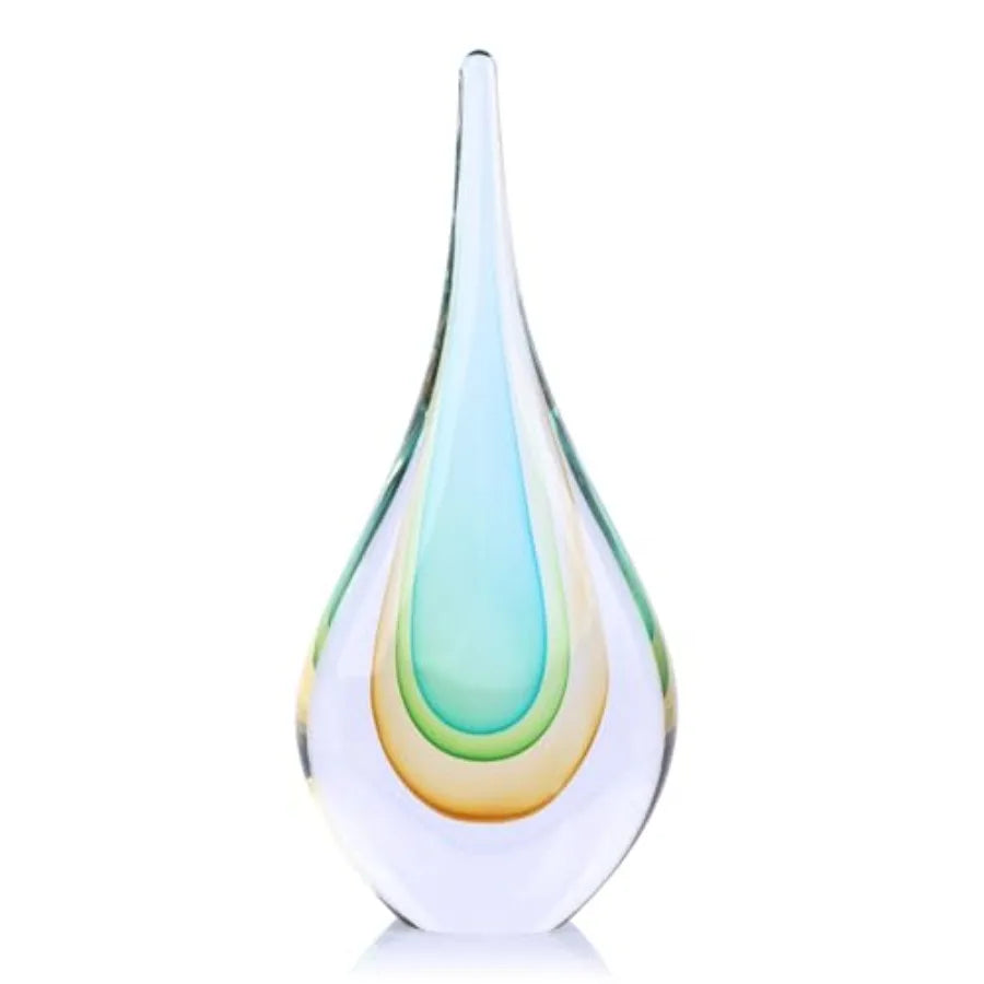 Modern Hand Blown Glass Sculpture Paperweight For Office Desk Decor