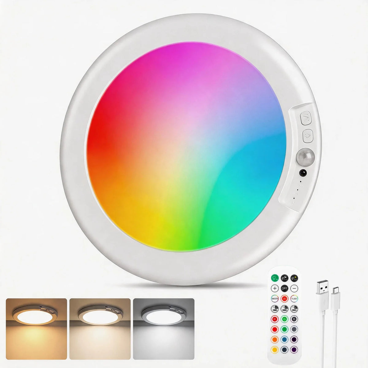 DUMILOO Rechargeable Motion Sensor Ceiling Light With Remote Control