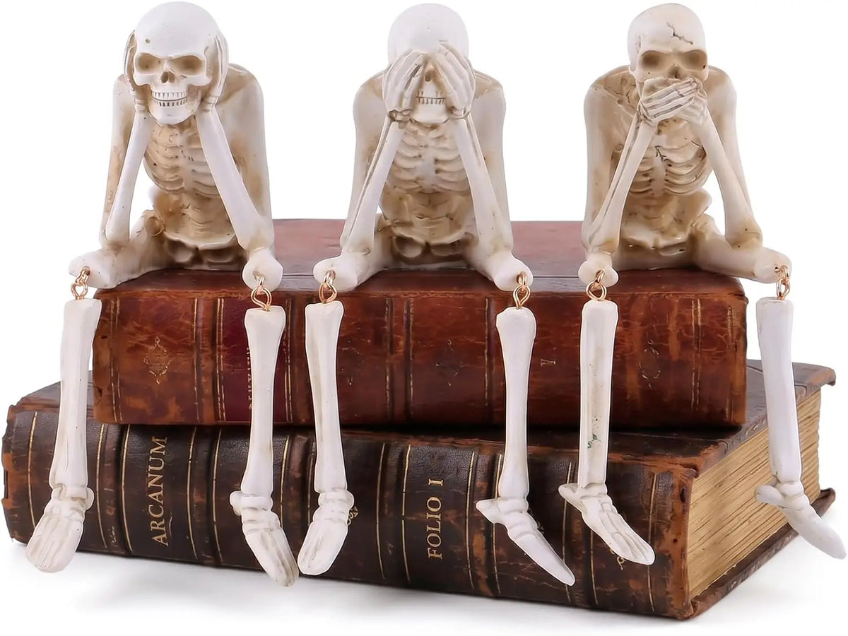 Halloween Skeleton Figurine Set With Movable Joints for Haunted Decor