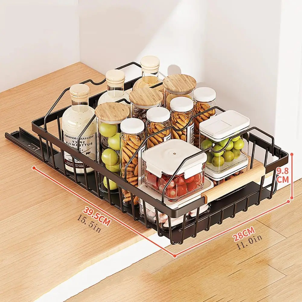 Garvee Stainless Steel Cabinet Slide Organizer Basket For Kitchen