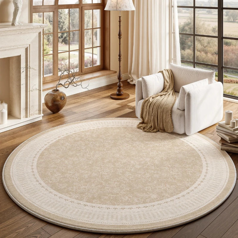 French Style Round Plush Carpet For Bedroom And Living Room