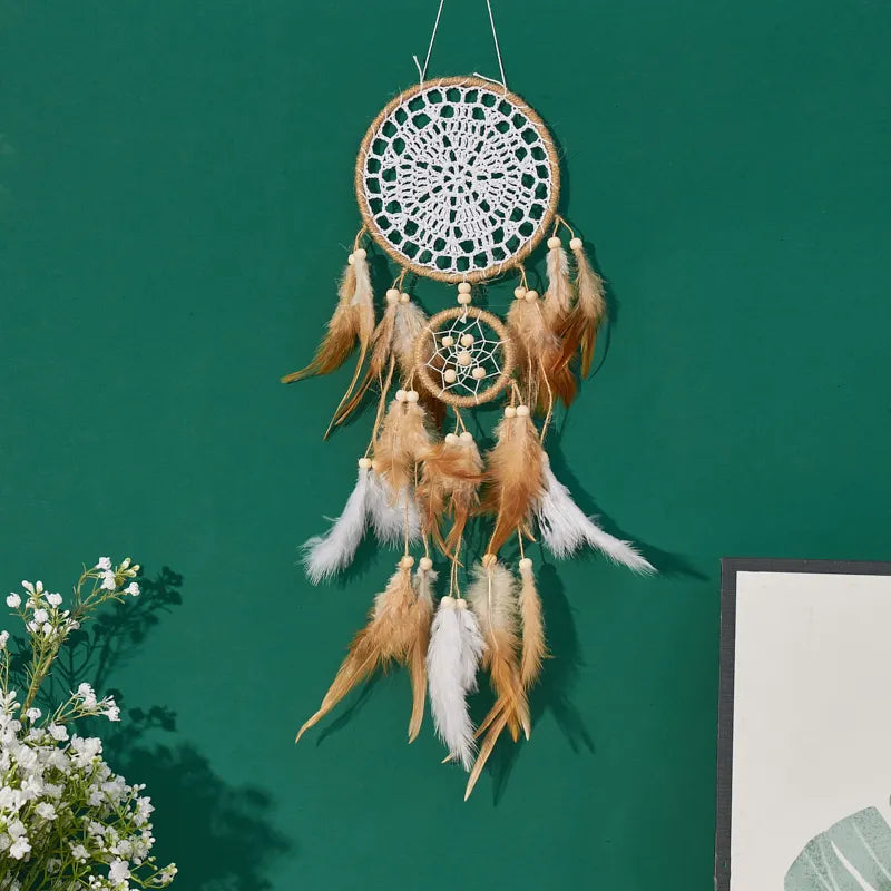 Bohemian Handcrafted Moon Dream Catcher Wall Art Decoration