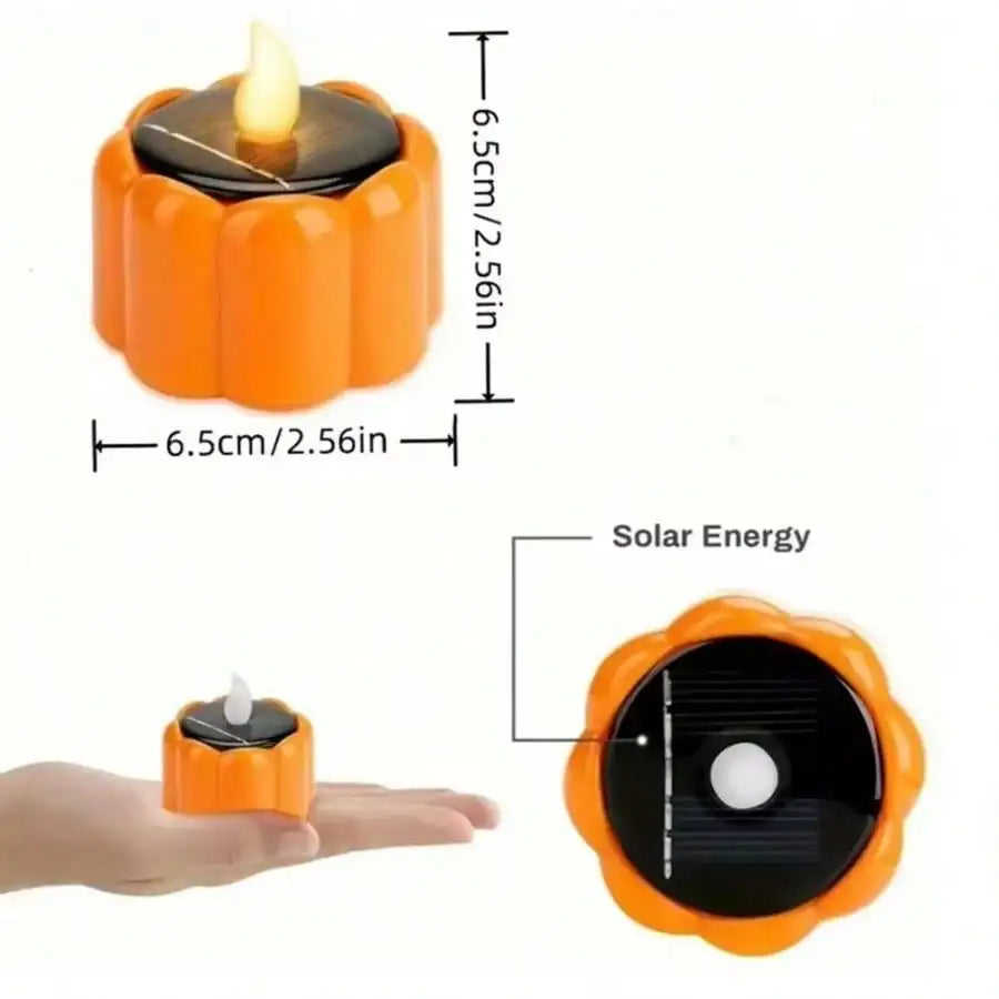 Outdoor Solar Pumpkin Lantern Lights With Flickering LED Glow