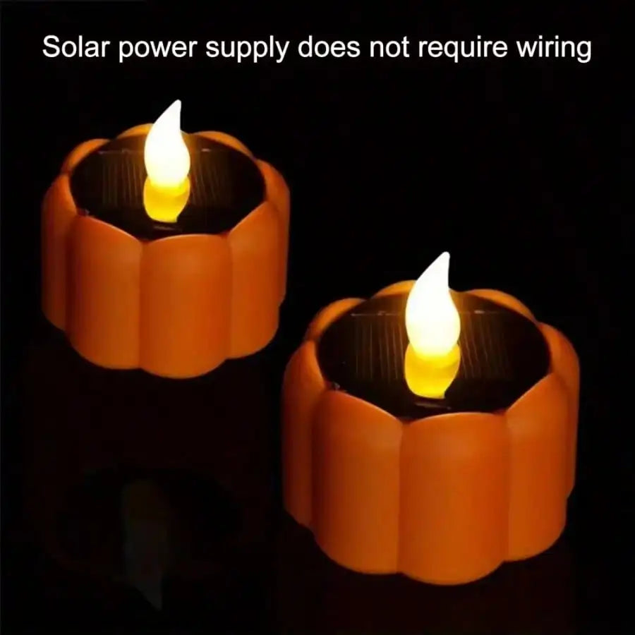Outdoor Solar Pumpkin Lantern Lights With Flickering LED Glow