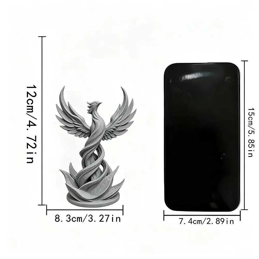 Matte Helical Phoenix Sculpture Ornament Desktop Decor