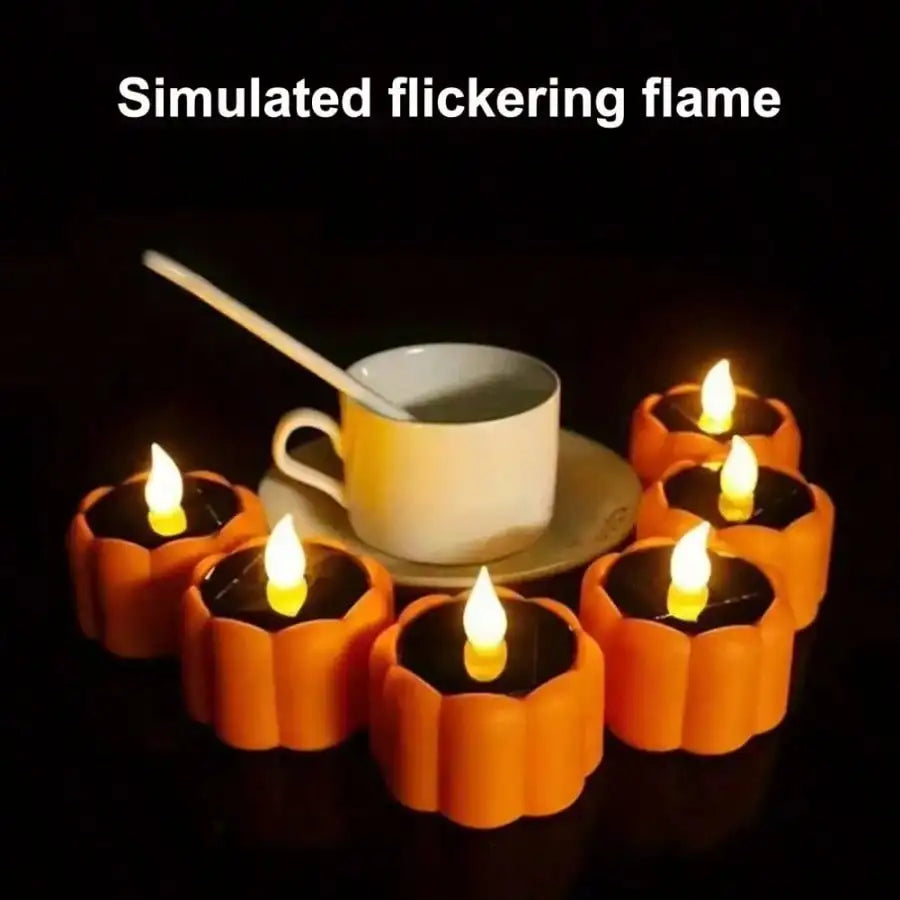 Outdoor Solar Pumpkin Lantern Lights With Flickering LED Glow