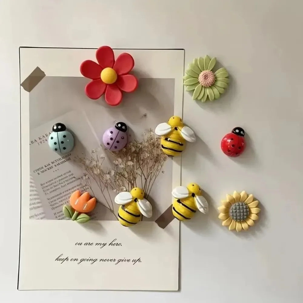 Adorable Floral Refrigerator Magnets Set For Kitchen Decor