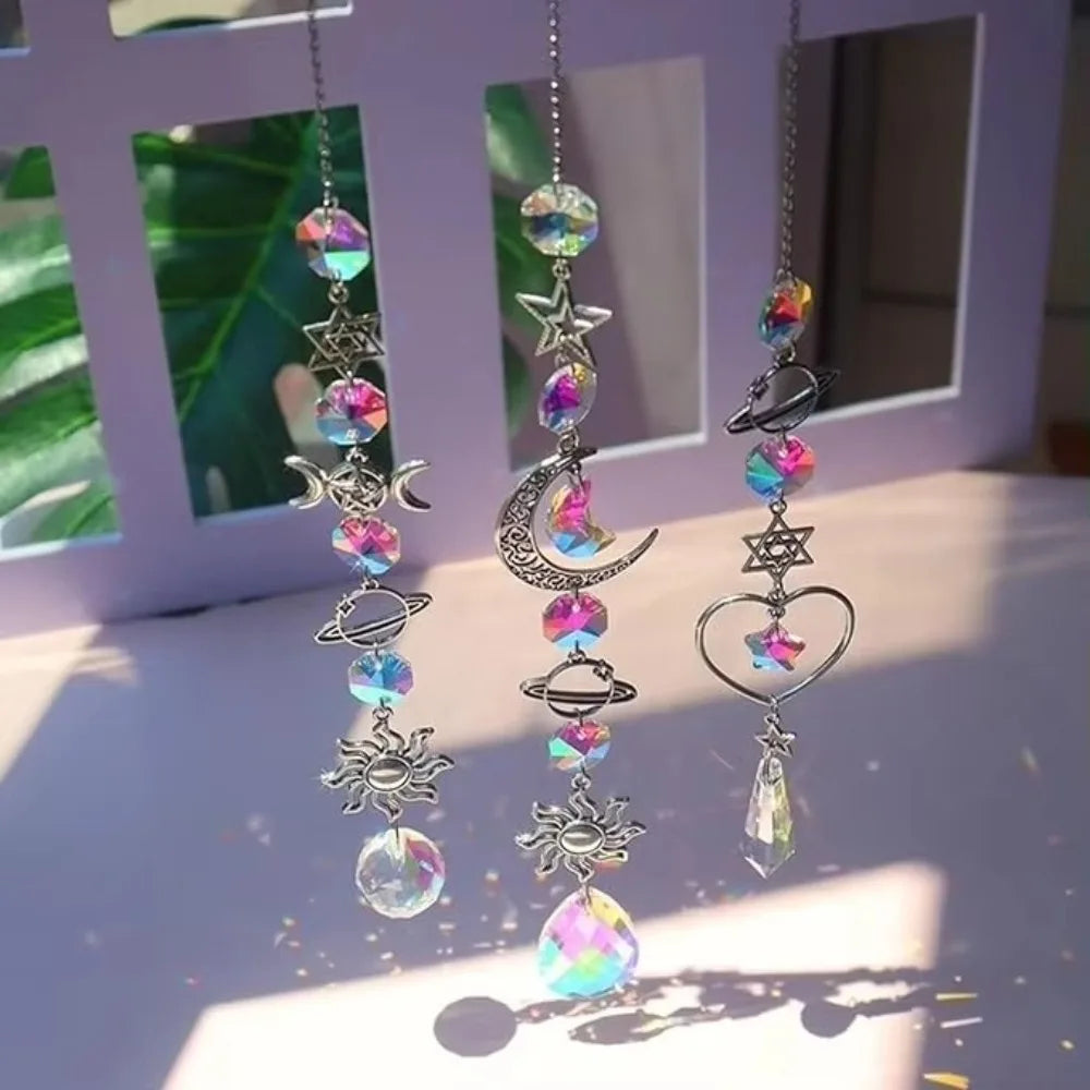 Crystal Rainbow Wind Chime Sun Catcher Home Garden Decor