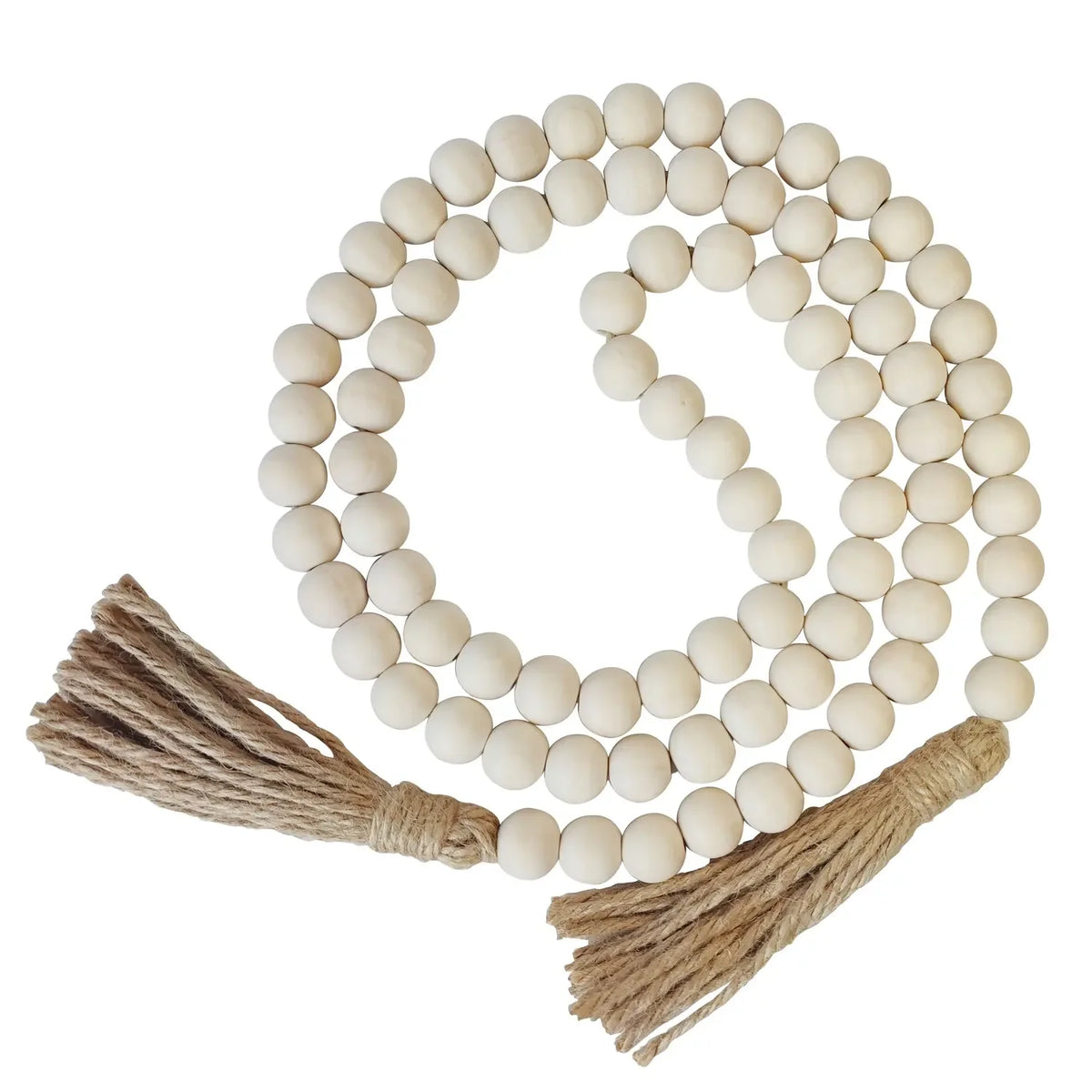 Boho Farmhouse Tassel Garland With Beads For Wall Cabinet Decor