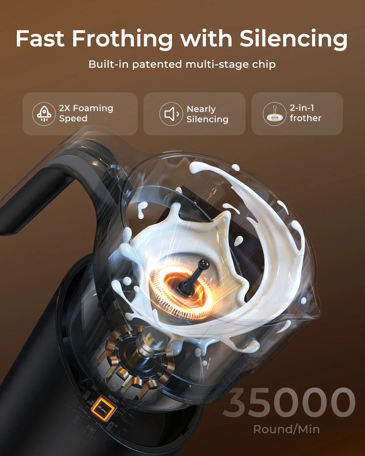 UHOST Electric Milk Frother And Steamer Coffee Maker