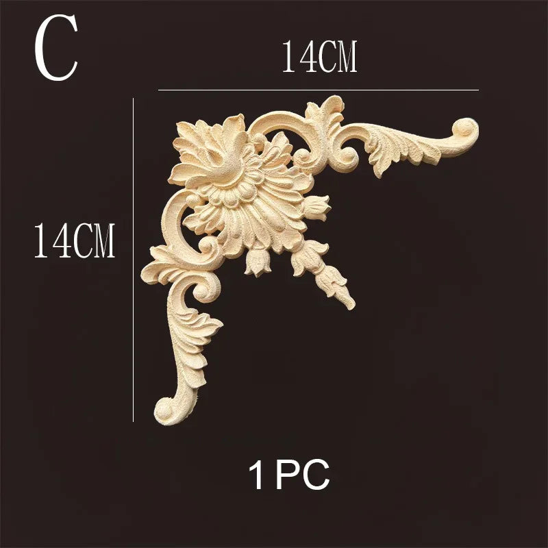 MaYupeT Wooden Corner Onlay Appliques for Furniture and Wall Decor