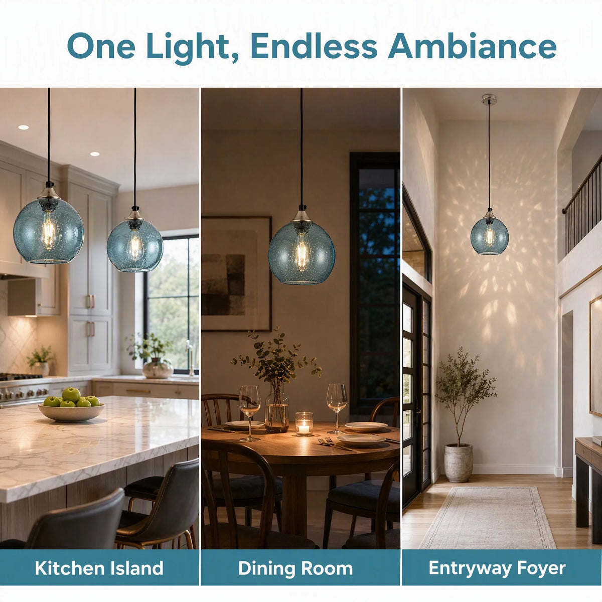 ARLGSITE Starry Night Pendant Light Bubble Glass And Adjustable Height