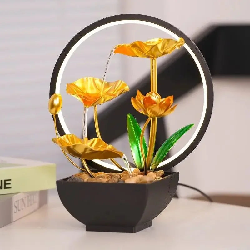 USB Powered Desktop Circulating Water Wealth Ornament for Home Decor