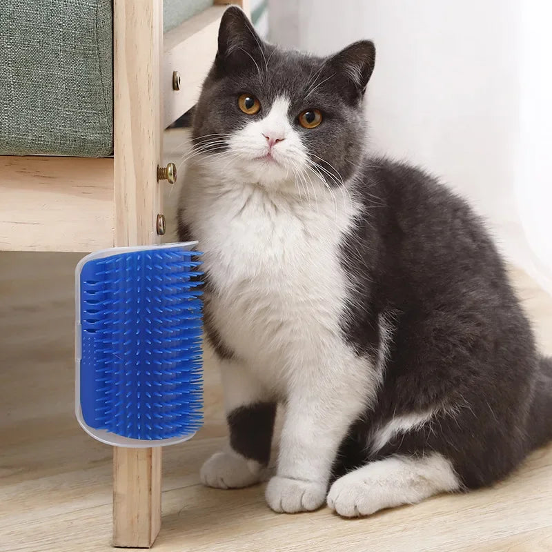 Cat Grooming Massage Comb With Corner Scratching Brush And Catnip