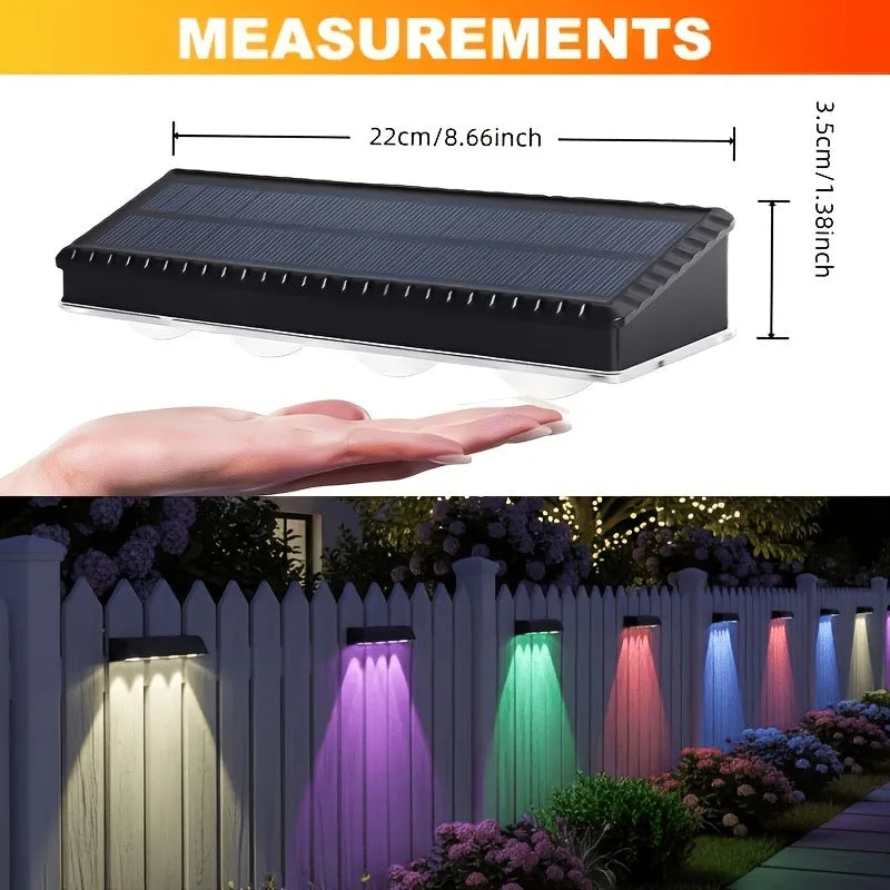 Solar Four Head Outdoor Wall Lights for Garden and Fence