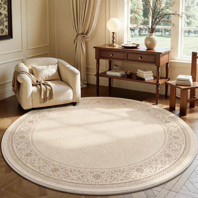 French Style Round Plush Carpet For Bedroom And Living Room