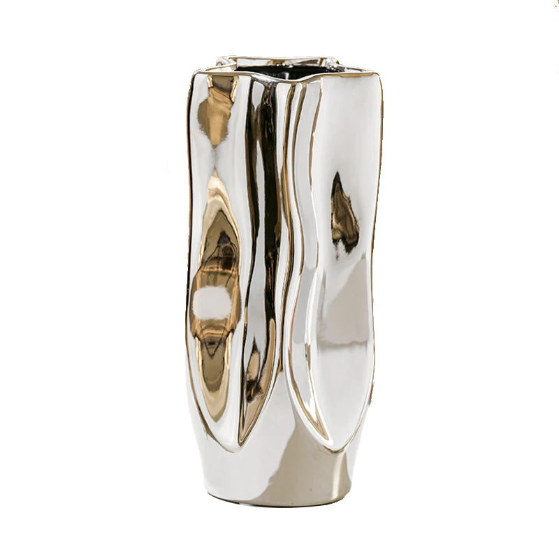 Luxury Electroplated Ceramic Vase for Elegant Flower Arrangements and Decor