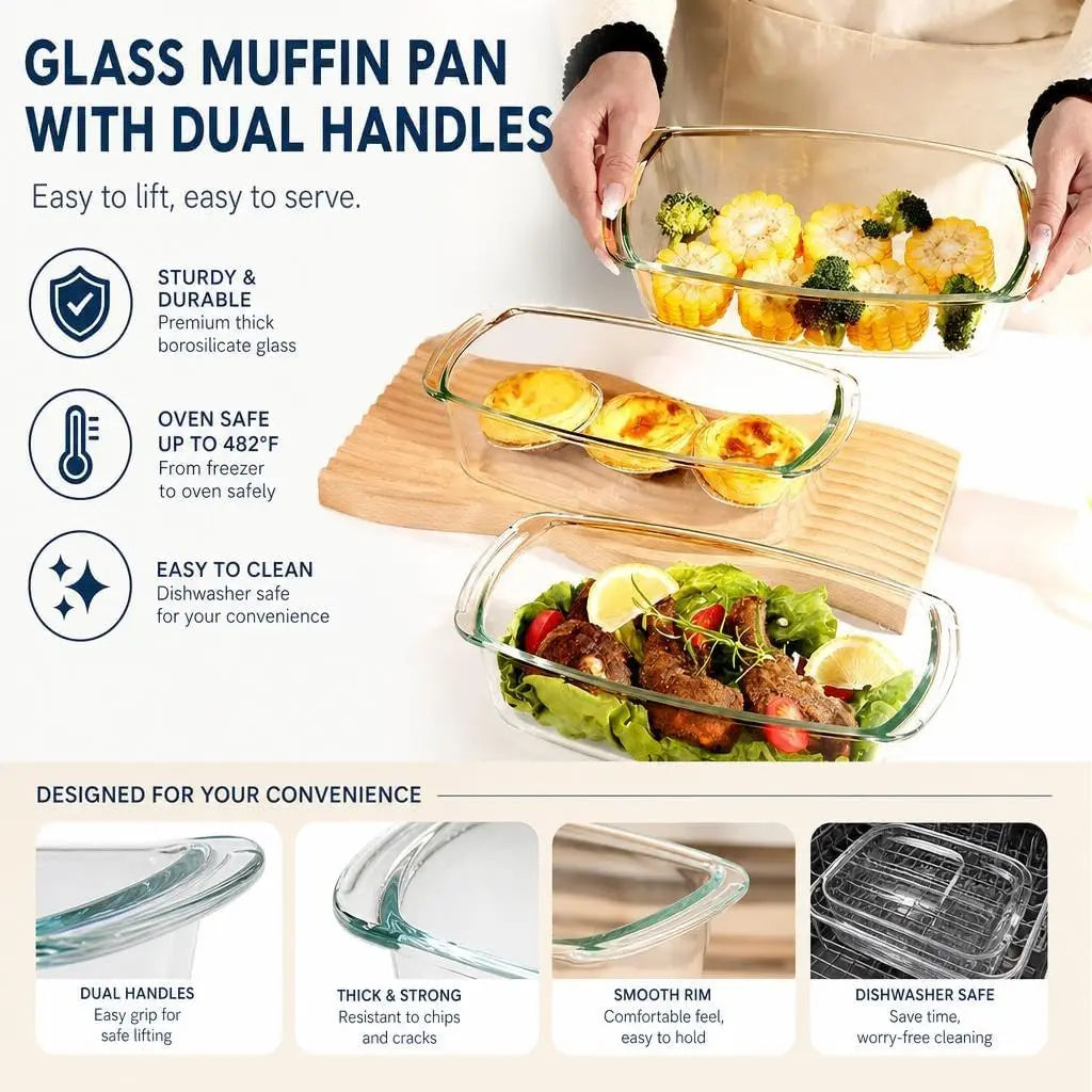 Glass Loaf Pan With Lid For Baking Storing And Serving