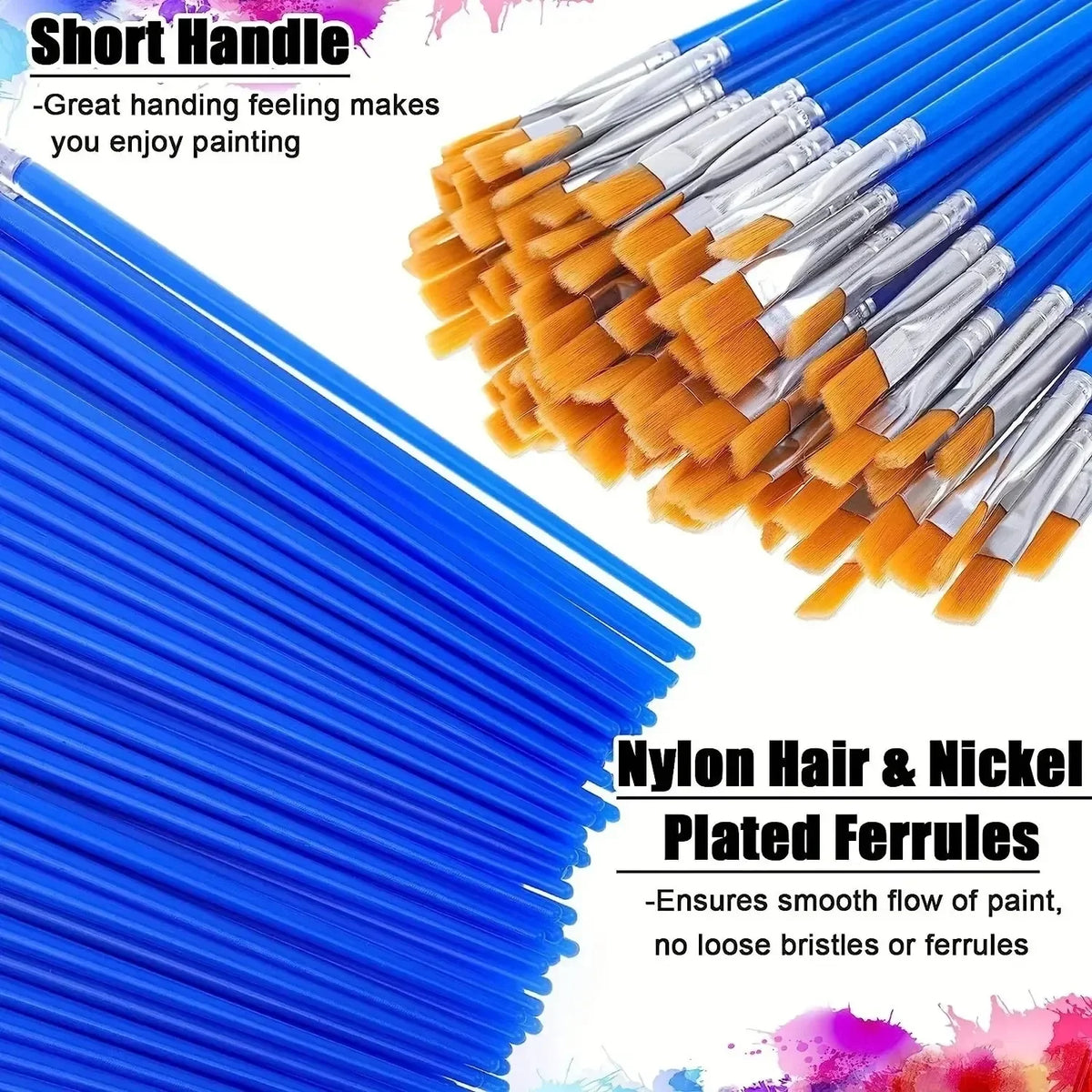 Nylon Paint Brush Set For Oil Acrylic And Watercolor Artists