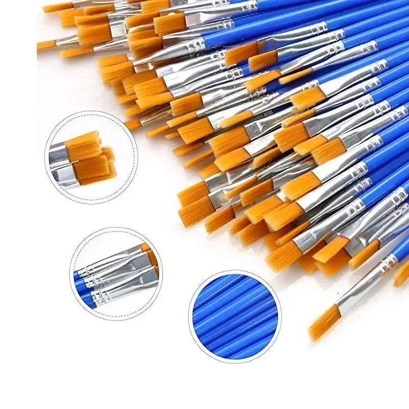 Nylon Paint Brush Set For Oil Acrylic And Watercolor Artists