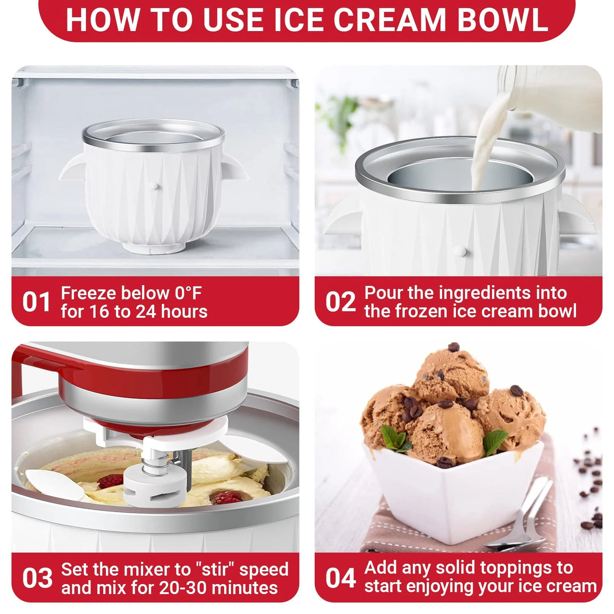Ice Cream Maker Attachment for KitchenAid Stand Mixers