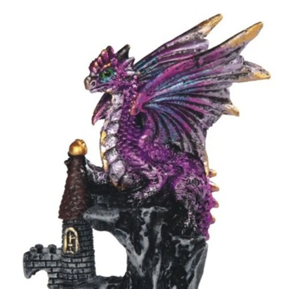 StealStreet Dragon On Castle Resin Figurine Home Decor