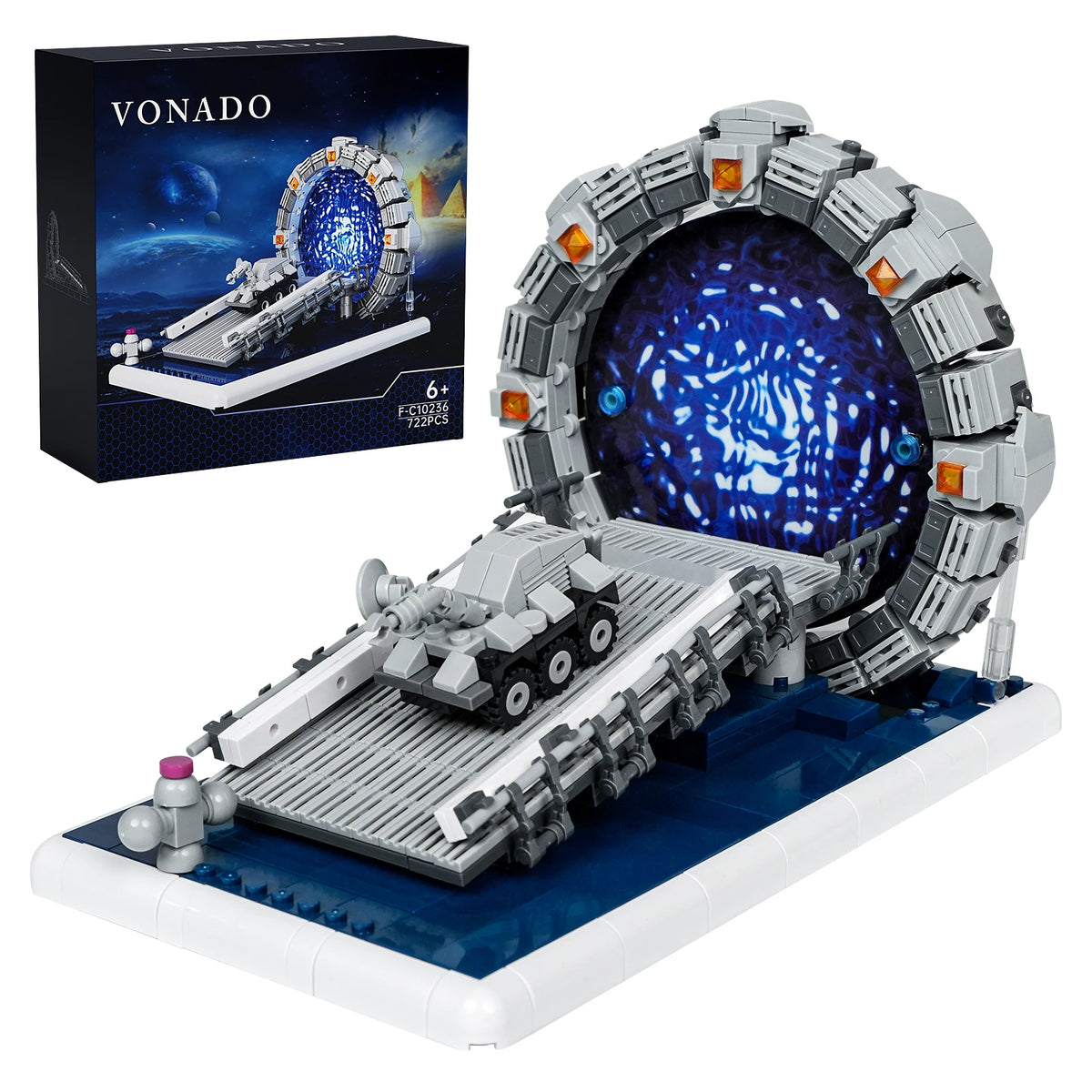 Stargate Space Travel Building Block Set Sci-Fi Architecture Model Display