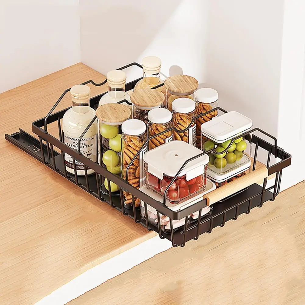 Garvee Stainless Steel Cabinet Slide Organizer Basket For Kitchen