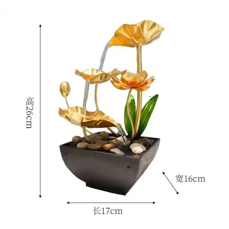 USB Powered Desktop Circulating Water Wealth Ornament for Home Decor