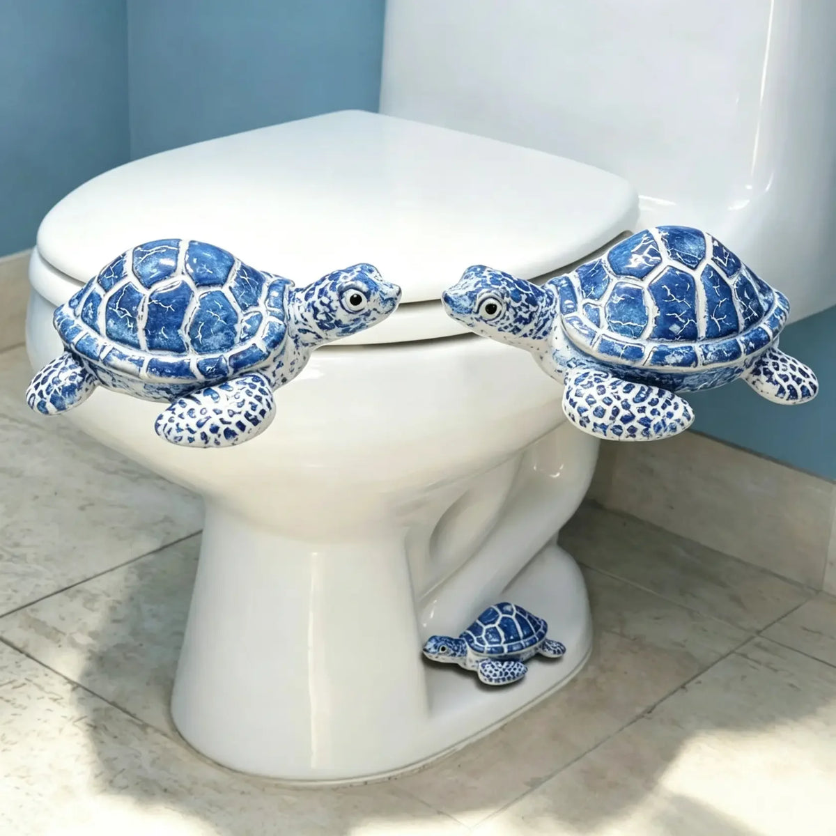 Alloy Decorative Toilet Bolt Caps With Turtle And Frog Theme