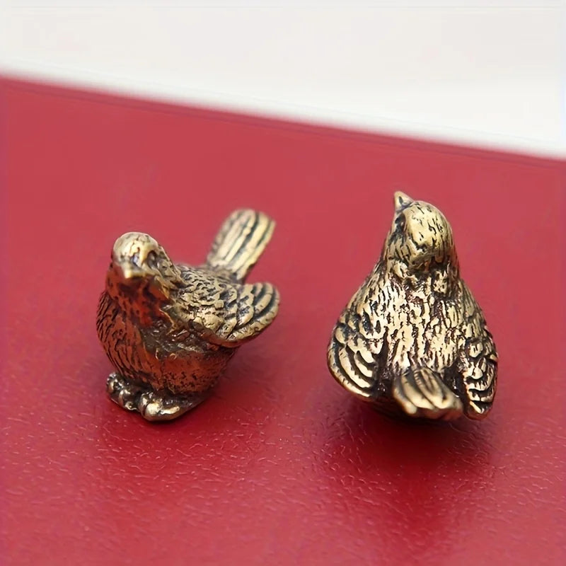 Elegant Brass Sparrow Desk Figurine For Modern Home Decor Gifts