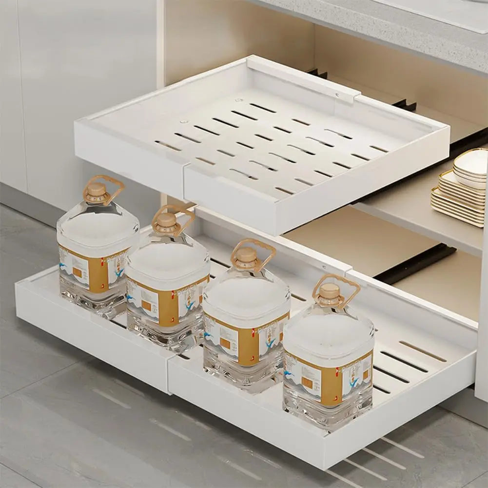 Garvee Adjustable Pull Out Cabinet Organizer With Slide Out Drawer