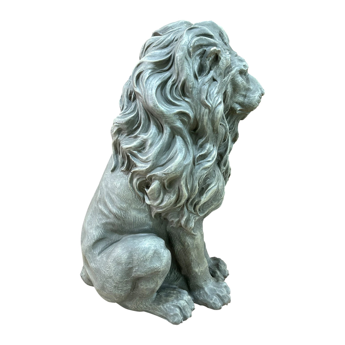 Outdoor Sitting Lion Statue Weatherproof Magnesium Oxide Garden Ornament
