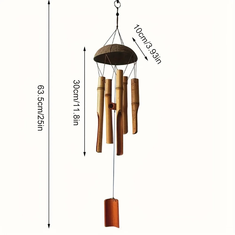 Bamboo Wind Chimes Outdoor Garden Home Decor Hanging Decoration