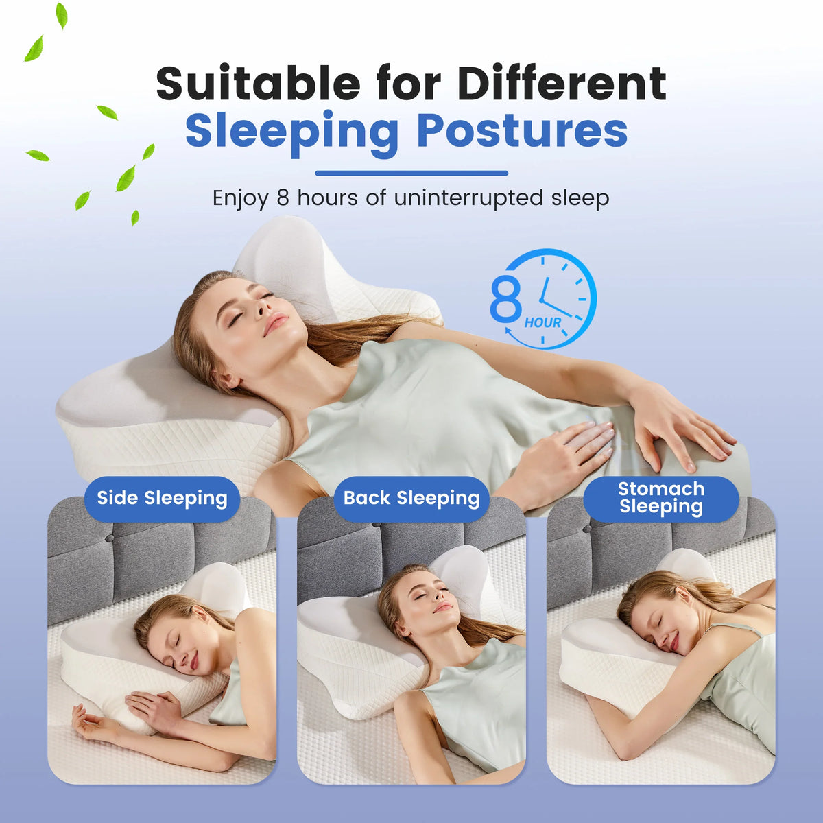 JHK Ergonomic Memory Foam Cervical Orthopedic Pillow
