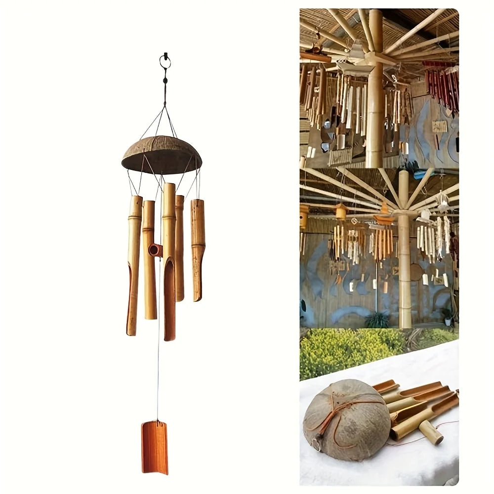 Bamboo Wind Chimes Outdoor Garden Home Decor Hanging Decoration