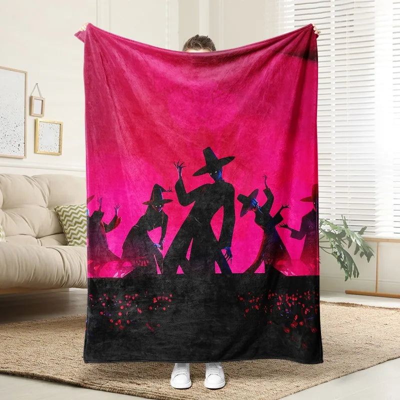 TOPTOY KPOP Witch Gathering Silhouette Fleece Throw Blanket