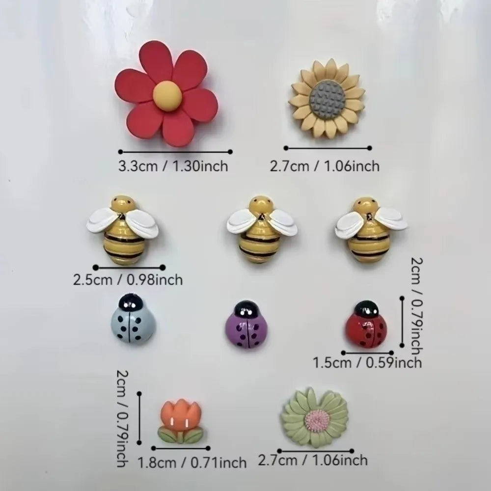 Adorable Floral Refrigerator Magnets Set For Kitchen Decor