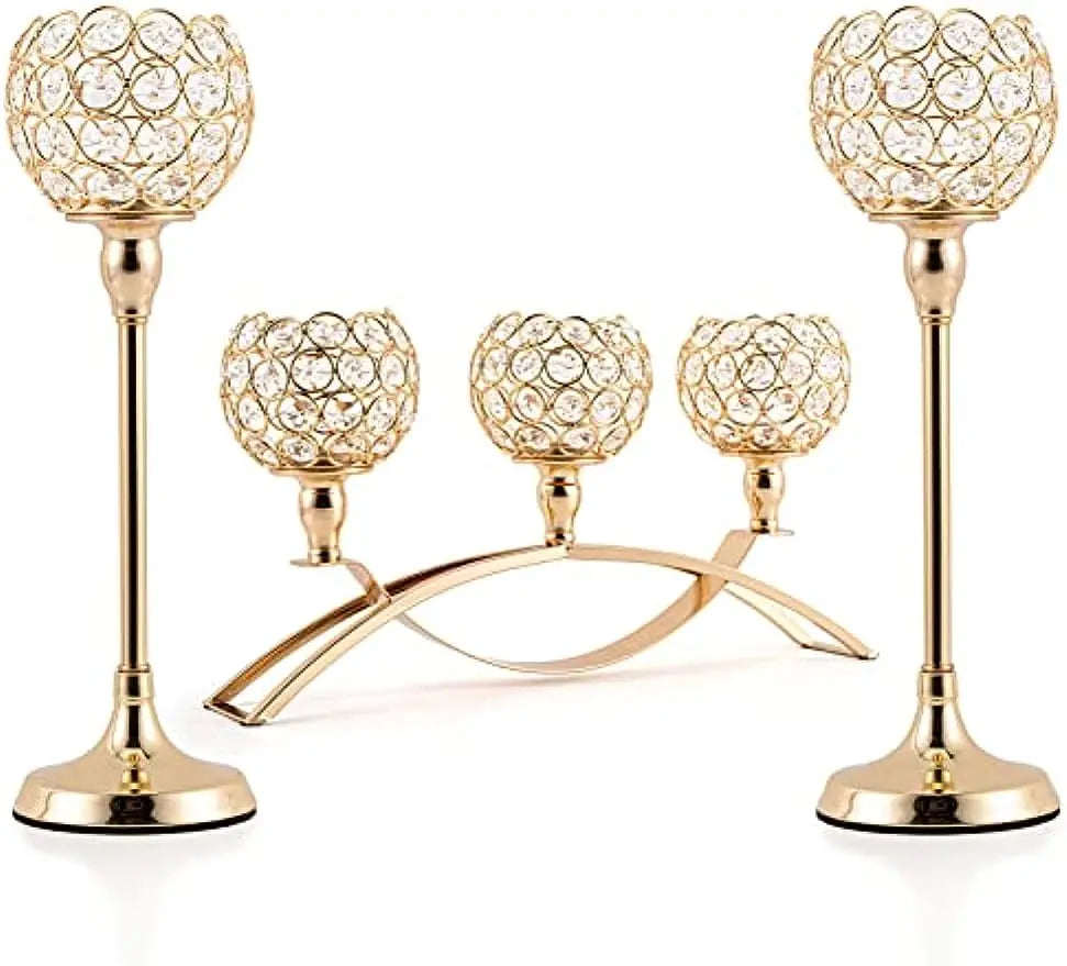 Vincigant Handmade 3-Arm Metal Candelabra Wedding Table Centerpiece Decor