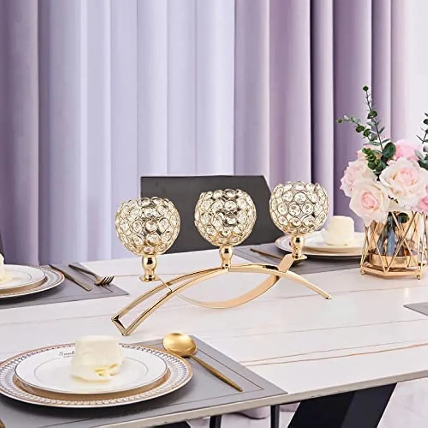 Vincigant Handmade 3-Arm Metal Candelabra Wedding Table Centerpiece Decor