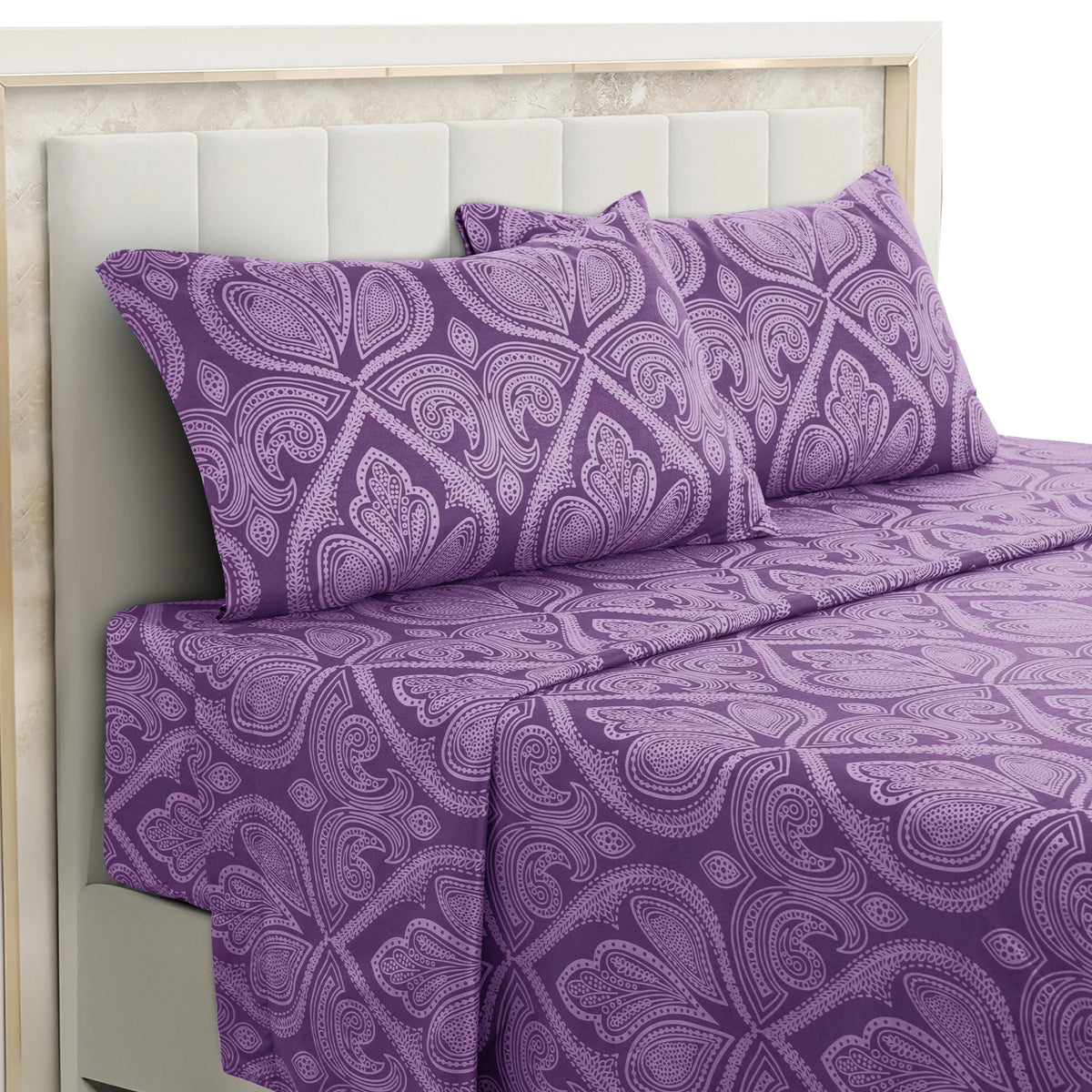 Lux Decor Soft Paisley Wrinkle Resistant Microfiber Bed Sheet Set