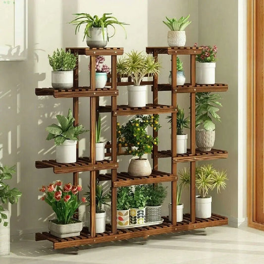 Wisfor Wooden Multi Tier Plant Stand Indoor Outdoor Rack