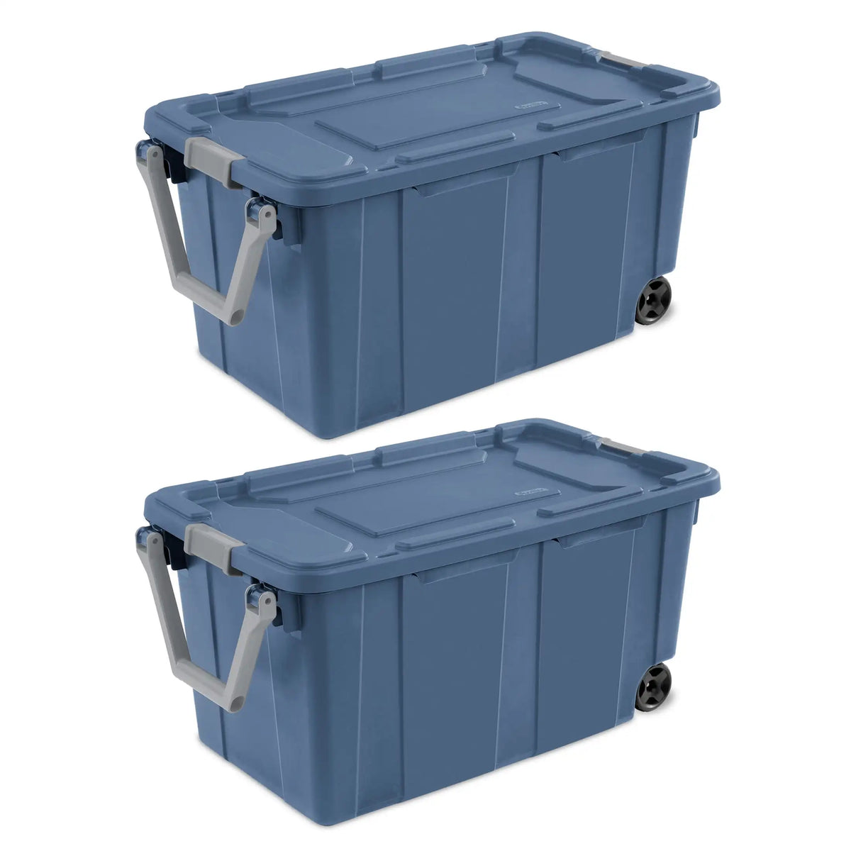 Sterilite Industrial Wheeled Plastic Storage Tote With Secure Lid
