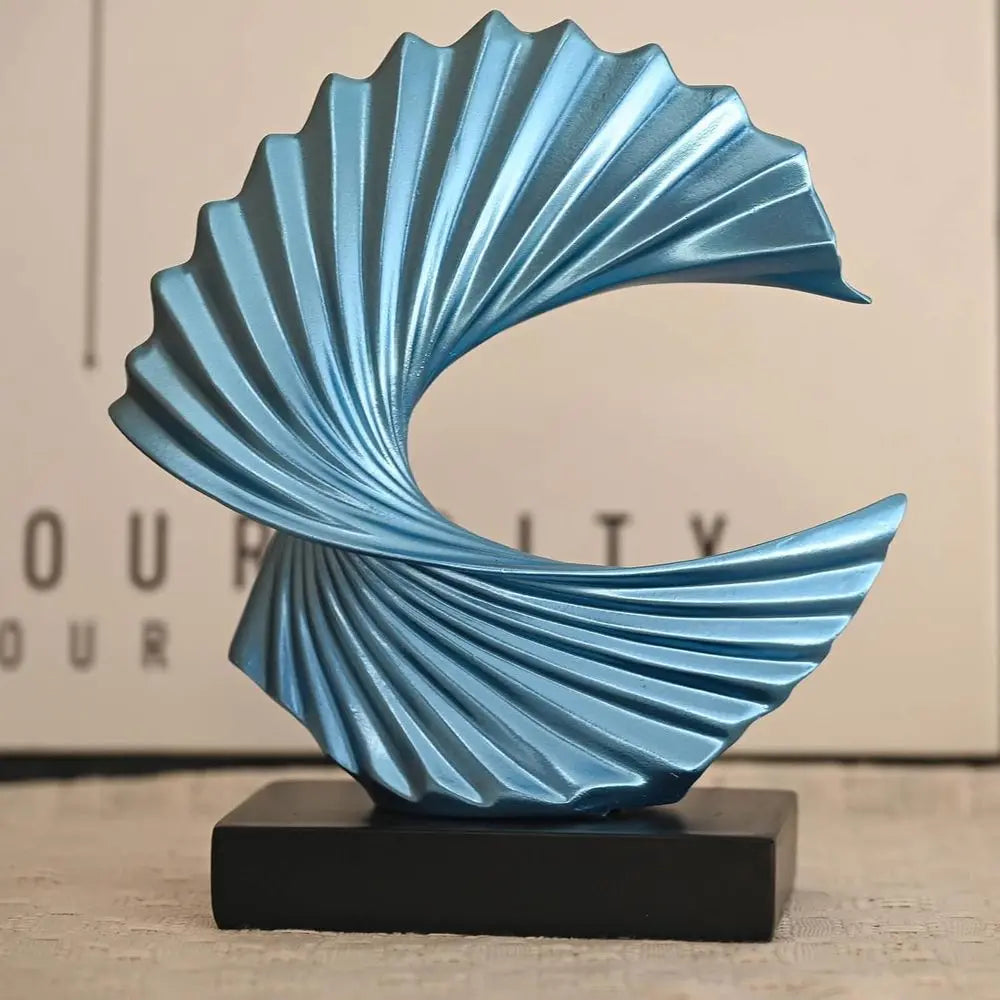 Abstract Ocean Wave Resin Sculpture Art Deco Home Tabletop Decor