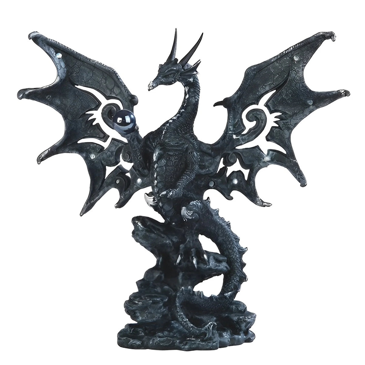 Stealstreet Resin Fantasy Dragon Figurine With Geode Base