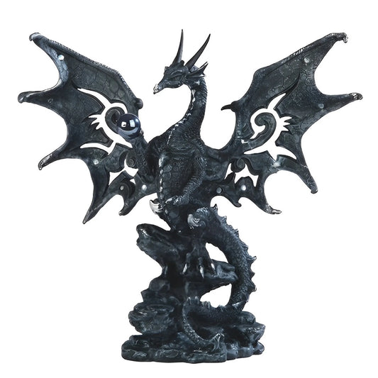 Stealstreet Resin Fantasy Dragon Figurine With Geode Base