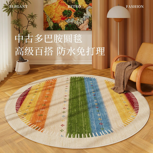 Retro Polyester Area Rug for Living Room and Bedroom