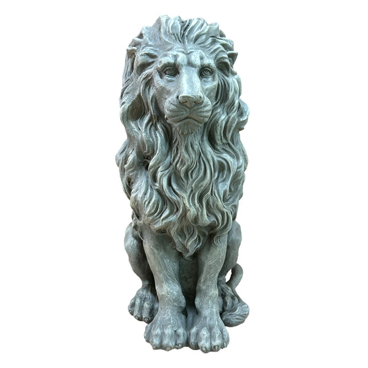 Outdoor Sitting Lion Statue Weatherproof Magnesium Oxide Garden Ornament